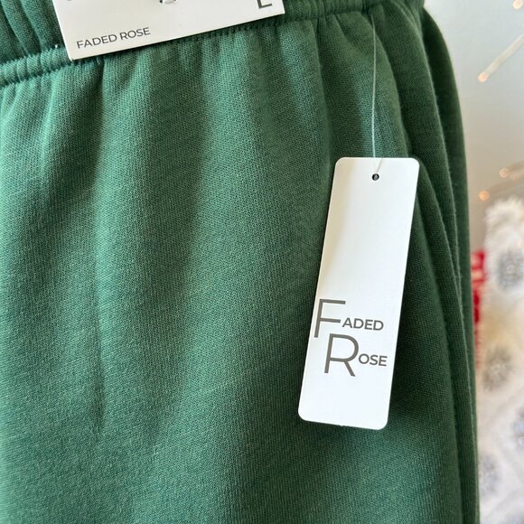 Faded Rose Boyfriend Jogger Green Size L NWT - Picture 3 of 5